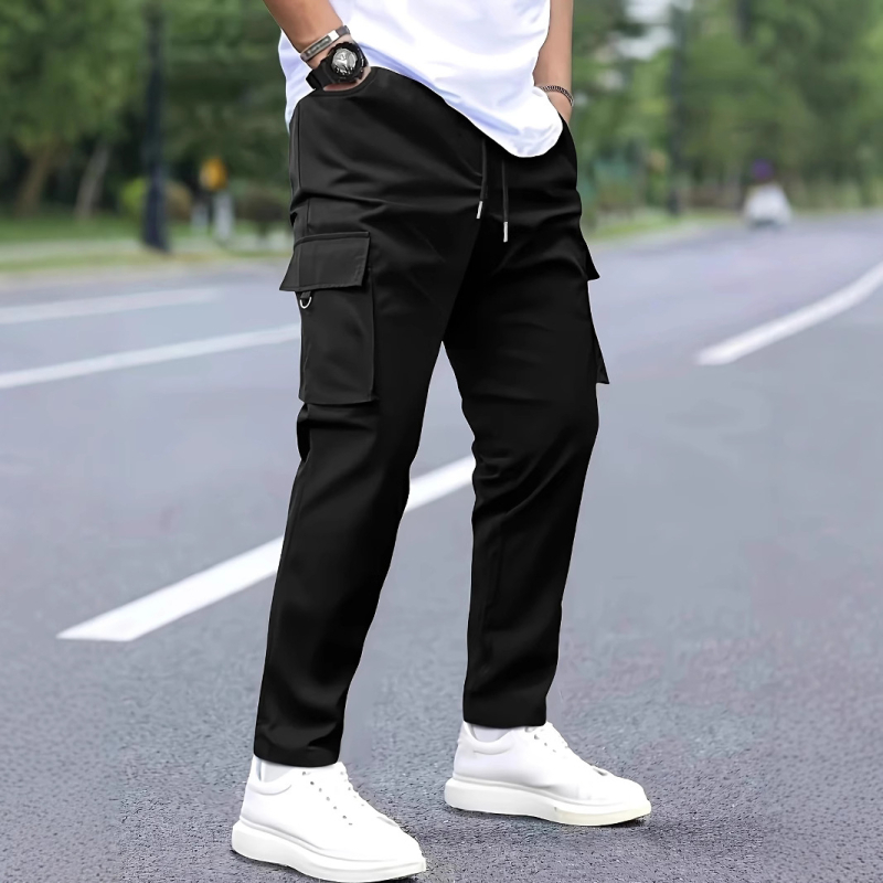Pantaloni cargo pentru bărbați cu mai multe buzunare, croială lejeră, sport, cu picior drept, pantaloni cargo de primăvară, casual, cu picior drept