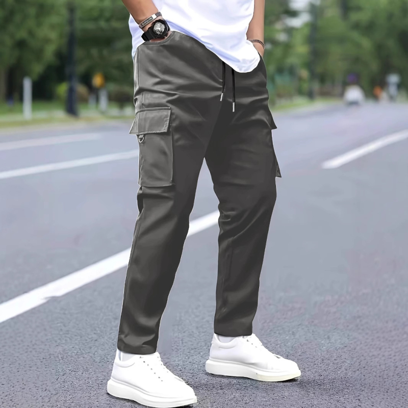 Pantaloni cargo pentru bărbați cu mai multe buzunare, croială lejeră, sport, cu picior drept, pantaloni cargo de primăvară, casual, cu picior drept