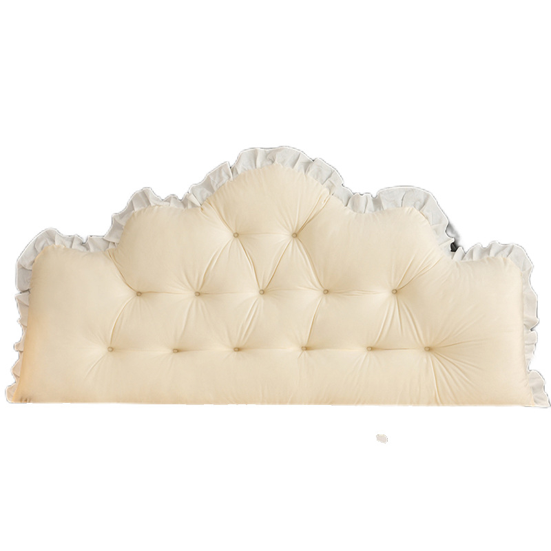 Europietiško stiliaus lovos pagalvėlė su didele atlošu ir paaukštinta dvigulės lovos pagalvėle, smėlio spalvos, minkštas tatamio krepšys, juosmens dirželis