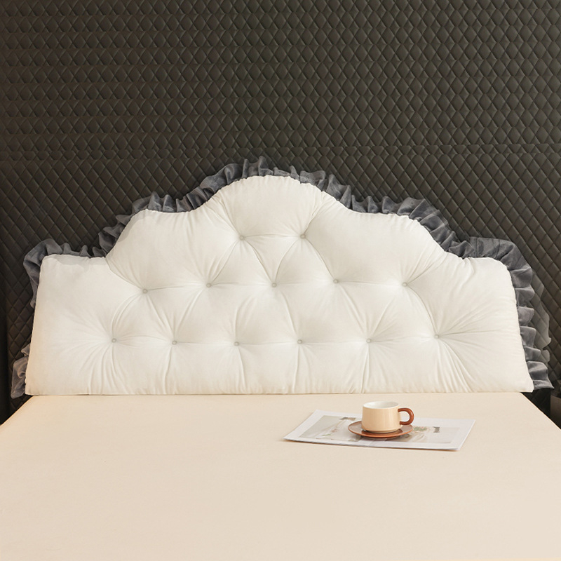 Europietiško stiliaus lovos pagalvėlė su didele atlošu ir paaukštinta dvigulės lovos pagalvėle, smėlio spalvos, minkštas tatamio krepšys, juosmens dirželis