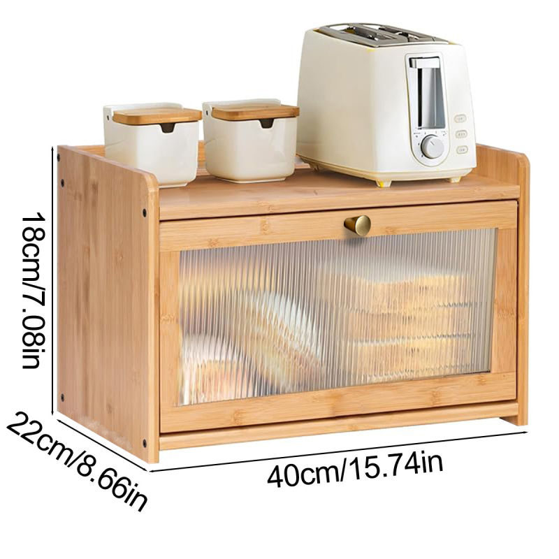 Bambuko duonos laikymo dėžė daugiafunkcinė virtuvės kepimo laikymo dėžė darbalaukio organizavimui biuro laikymo dėžė su dangčiu