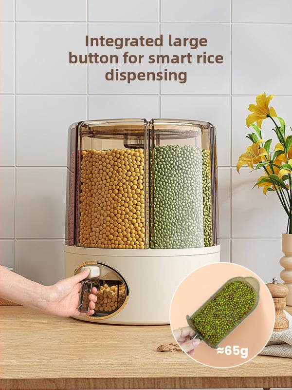 Buitinis grūdų laikymo ryžių kibiras, sandarus buitinis, vabzdžiams atsparus, drėgmei atsparus laikymo dėžės klasifikuotas grotelių besisukantis laikymo kibiras