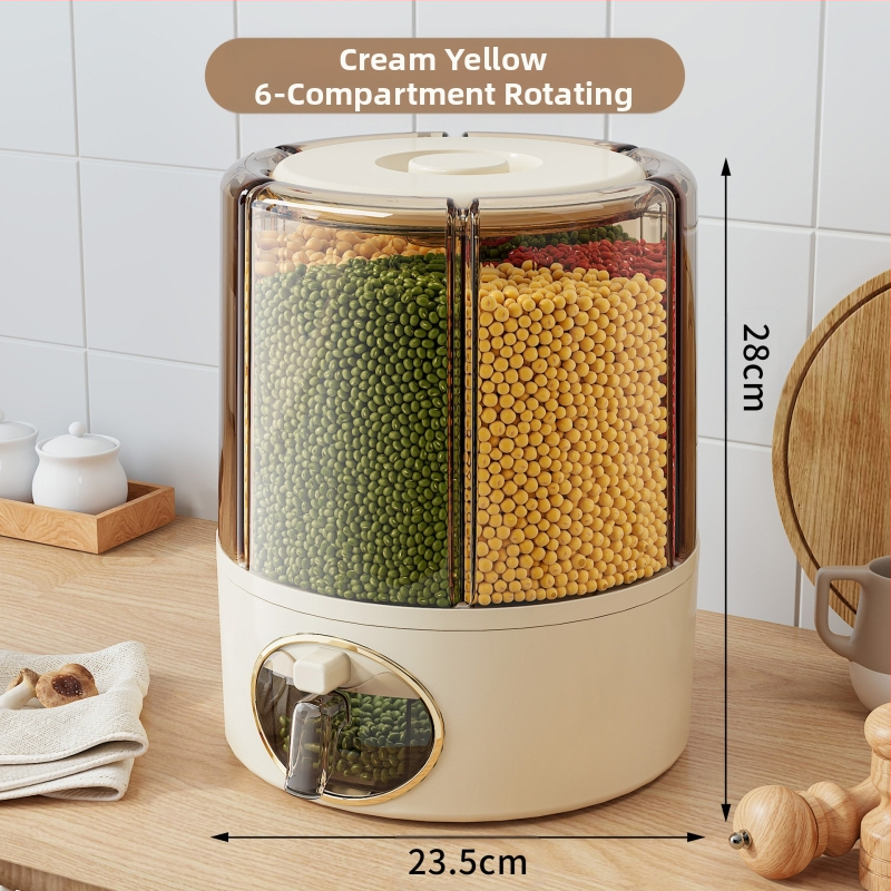 Buitinis grūdų laikymo ryžių kibiras, sandarus buitinis, vabzdžiams atsparus, drėgmei atsparus laikymo dėžės klasifikuotas grotelių besisukantis laikymo kibiras