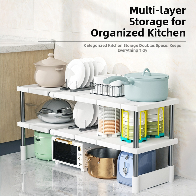 Разтегателен шкаф за съхранение на кухненски шкаф за мивка, ламиниран шкаф, многофункционален шкаф за съхранение на тенджери