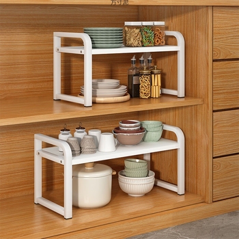 Ρυθμιζόμενο ύψος πάγκου κουζίνας με στρώσεις αποθήκευσης, ράφι αποθήκευσης γραφείου, ντουλάπι, χώρισμα, καρυκεύματα, πλάκα ποτ