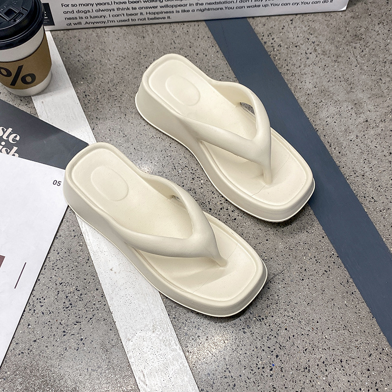 Șlapi respirabili pentru femei, îmbrăcăminte exterioară versatilă, stil nou 2025, toc mediu, sandale de damă pentru exterior, baie simplă