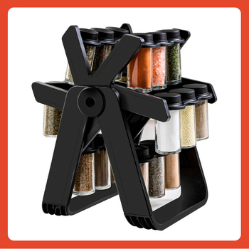 Σετ μπαχαρικών από γυαλί με περιστρεφόμενο τροχό, μπουκάλια μπαχαρικών, βάζα μπαχαρικών, δοχεία μπαχαρικών, μπουκάλια μπαχαρικών, κατασκευαστής μπουκαλιών μπαχαρικών σε απόθεμα χονδρικής