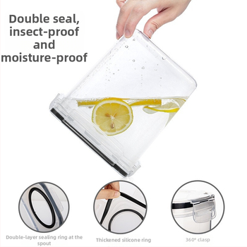 2,5-liitrine köögis säilitamise purk, suletud niiskuskindel riisikonteiner, teravilja PP neljaosaline komplekt, niiskuskindel ja putukakindel