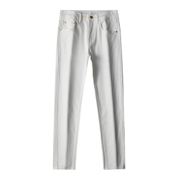 Европейски пролетно-летни нови бели дънки за мъже, леки луксозни, модерни малки прави черни къси еластични дънкови панталони