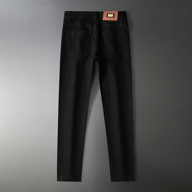 Blugi albi noi pentru bărbați, de lux, la modă, mici, drepte, negri, crop, elastici, din denim, pentru primăvară și vară europeană