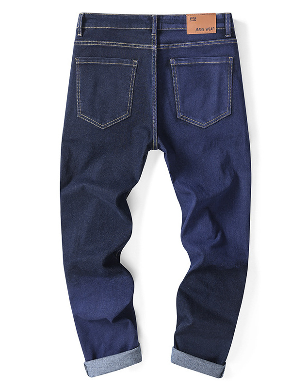 Tavaszi és nyári új, határokon átnyúló férfi farmernadrágok, amerikai stílusú, divatos, színblokkoló, karcsúsított, sokoldalú, karcsúsító, személyiségre szabott, texturált, szaggatott nadrágok