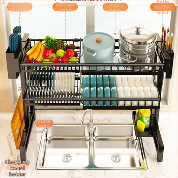 ✅ Αναδιπλούμενη βάση νεροχύτη κουζίνας, αποθήκευση πιάτων στον πάγκο, πολυλειτουργική πλύση, βάση νεροχύτη, αποστράγγιση πιάτων