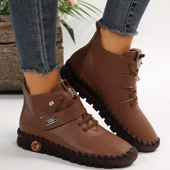 Διασυνοριακά μεγάλα μεγέθη Χειμώνας 2024 Νέα βαμβακερά παπούτσια εξαγωγής Ζεστά παπούτσια για μαμάδες με φλις επένδυση Βαμβακερές μπότες Casual μπότες χιονιού για γυναίκες