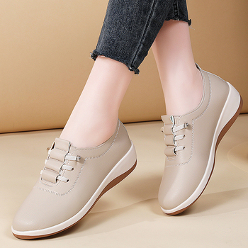 Pantofi de damă din piele naturală de primăvară, cu talpă moale și fără slip, la preț special, lichidare de stoc, originali, la preț special