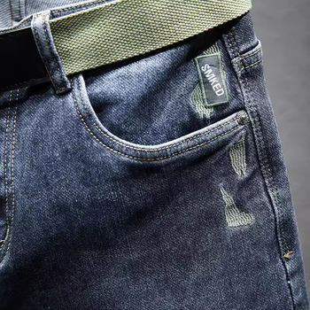 2024 Нови висок клас есенни и зимни панталони Мъжки дънки Мъжки слим крой Мъжки панталони Зимни панталони с подплата от полар Есенни и зимни мъжки панталони