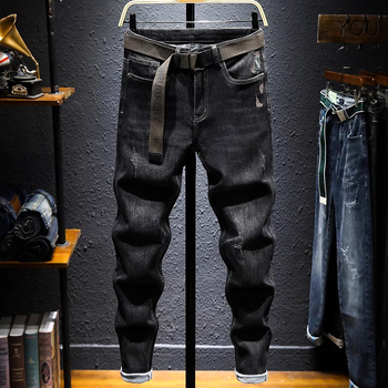 2024 Нови висок клас есенни и зимни панталони Мъжки дънки Мъжки слим крой Мъжки панталони Зимни панталони с подплата от полар Есенни и зимни мъжки панталони