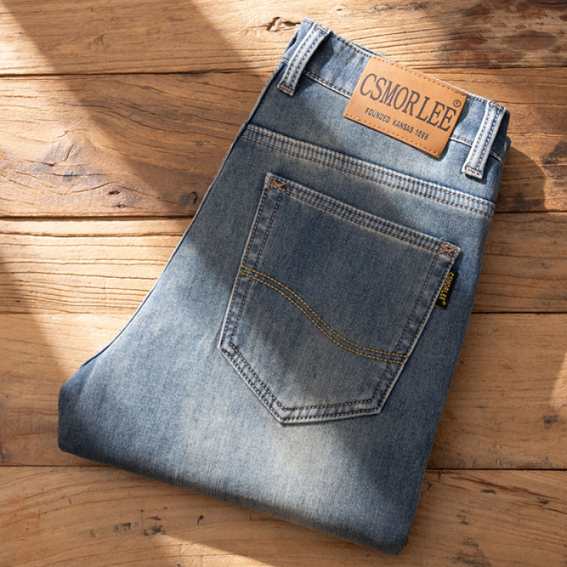 Külkereskedelmi polár bélésű vastag farmer férfi téli meleg amerikai retró kopott divatos férfi nadrág őszi-téli vastag