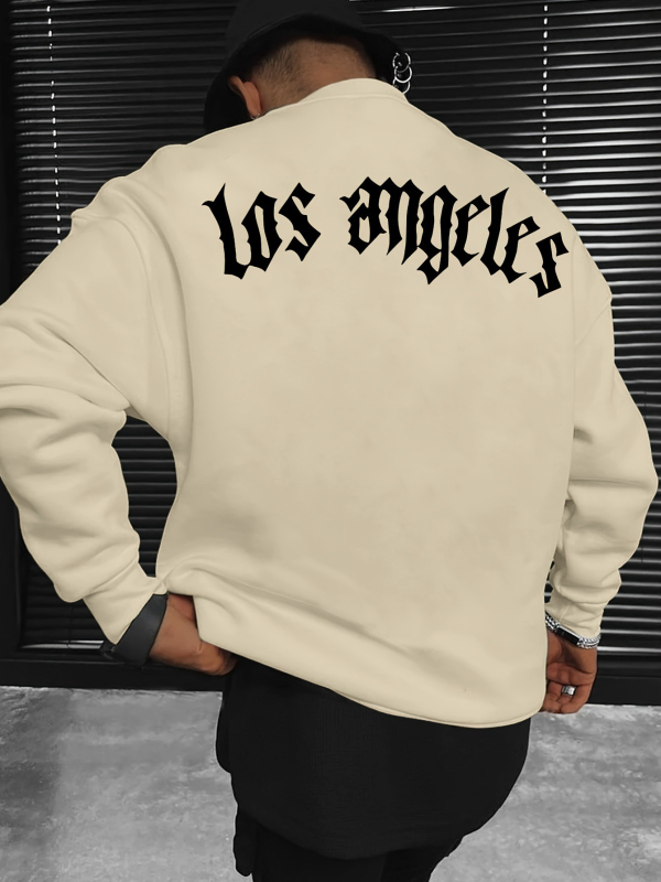 Pulover cu guler rotund și mânecă lungă pentru bărbați, cu imprimeu de litere din Los Angeles, en-gros din fabrică, pulover la modă,