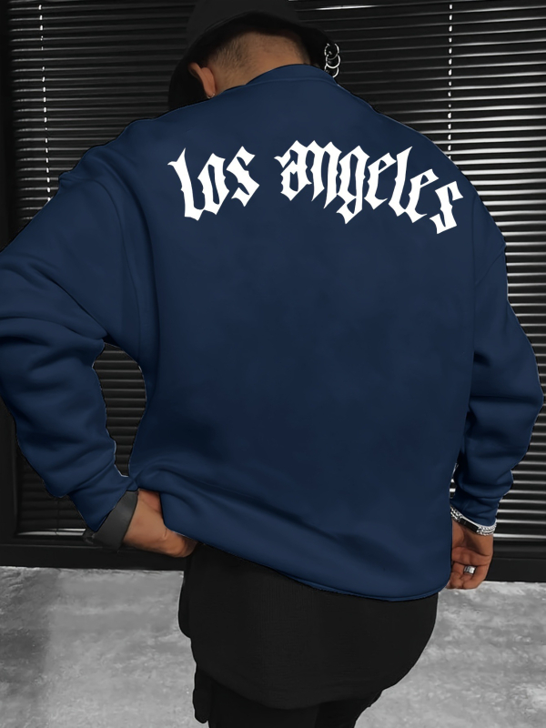 Pulover cu guler rotund și mânecă lungă pentru bărbați, cu imprimeu de litere din Los Angeles, en-gros din fabrică, pulover la modă,