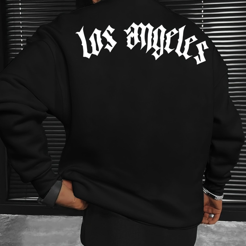 Pulover cu guler rotund și mânecă lungă pentru bărbați, cu imprimeu de litere din Los Angeles, en-gros din fabrică, pulover la modă,