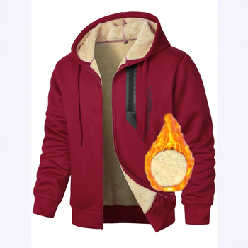 Нов мъжки пуловер с дигитален печат и полар, удебелен мъжки есенно-зимен плетен плат, мъжко яке с цип