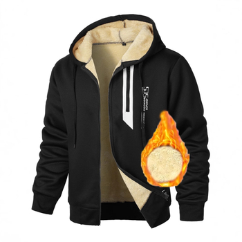 Нов мъжки пуловер с дигитален печат и полар, удебелен мъжки есенно-зимен плетен плат, мъжко яке с цип