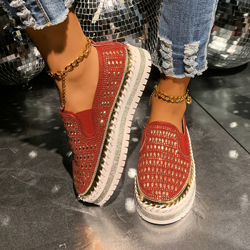Εξωτερικού Εμπορίου Μεγάλο Μέγεθος Ρηχά Μοκασίνια Καλοκαιρινά Νέα Πλέγματα Αναπνέοντα Επίπεδα Casual Ευέλικτα Slip-On Slip-Ons για Γυναίκες