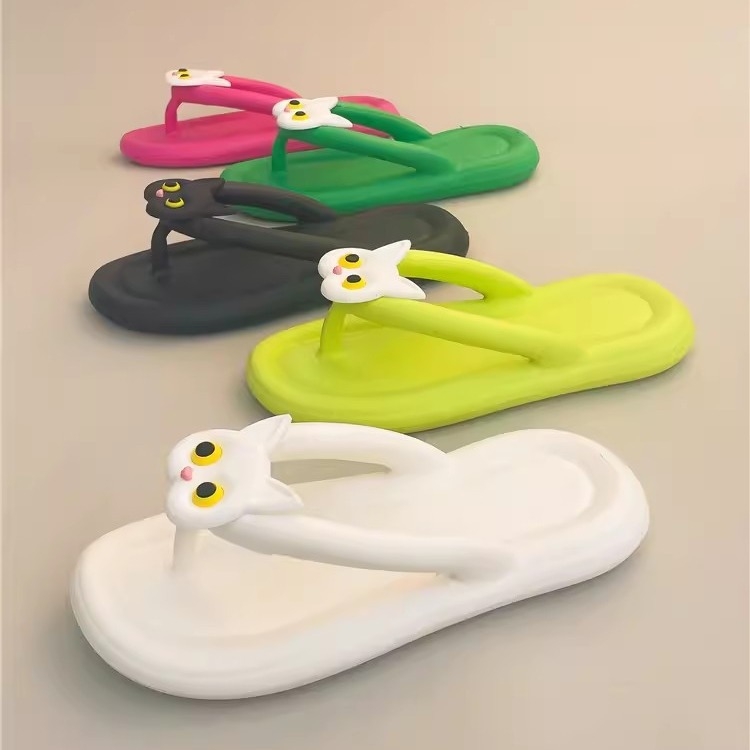 Papuci de plajă pentru femei, de vară, cu talpă groasă, antiderapantă, cu desene animate, papuci de plajă, vară, 2024
