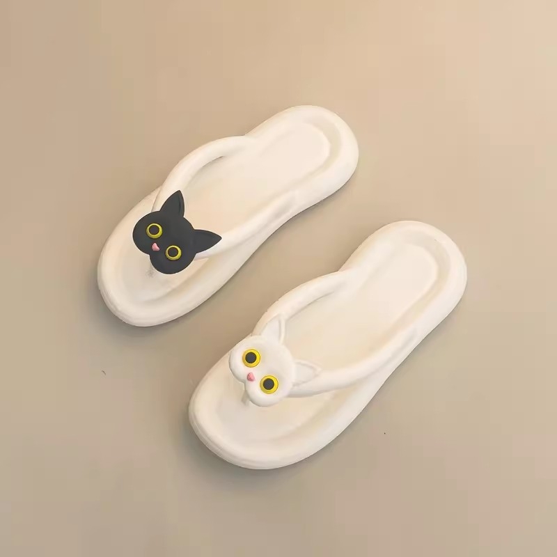 Papuci de plajă pentru femei, de vară, cu talpă groasă, antiderapantă, cu desene animate, papuci de plajă, vară, 2024