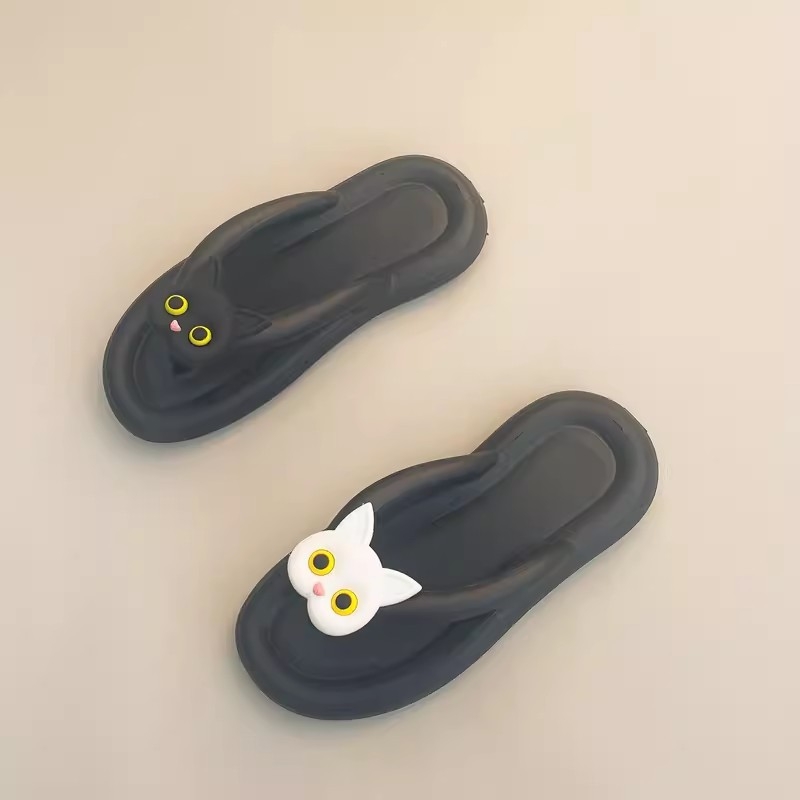 Papuci de plajă pentru femei, de vară, cu talpă groasă, antiderapantă, cu desene animate, papuci de plajă, vară, 2024