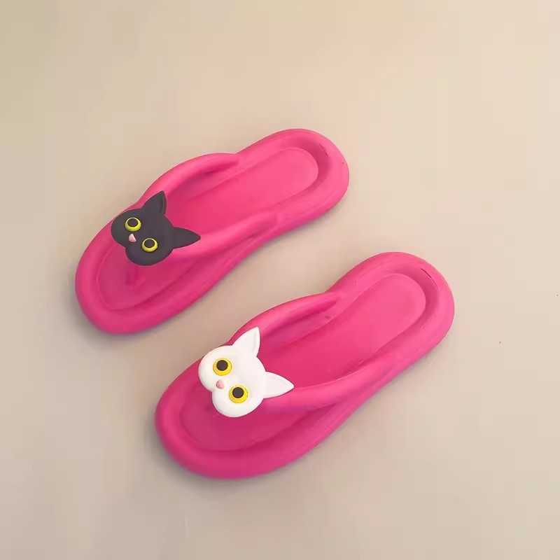 Papuci de plajă pentru femei, de vară, cu talpă groasă, antiderapantă, cu desene animate, papuci de plajă, vară, 2024