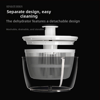 Νέος αφυγραντήρας λαχανικών, οικιακός χειροκίνητος στεγνωτήρας σαλάτας, καλάθι με νερό φρούτων και λαχανικών, πλύσιμο φρούτων και στράγγιση