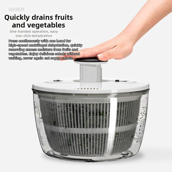 Νέος αφυγραντήρας λαχανικών, οικιακός χειροκίνητος στεγνωτήρας σαλάτας, καλάθι με νερό φρούτων και λαχανικών, πλύσιμο φρούτων και στράγγιση