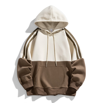 Трансгранична търговия на едро с японски свободен суитчър с качулка, есенен мъжки контрастен суитчър с дълъг ръкав и качулка