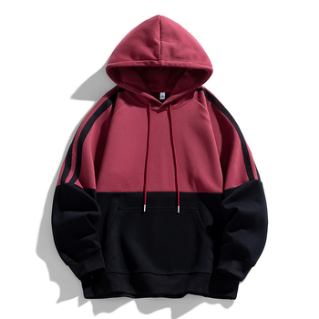 Трансгранична търговия на едро с японски свободен суитчър с качулка, есенен мъжки контрастен суитчър с дълъг ръкав и качулка