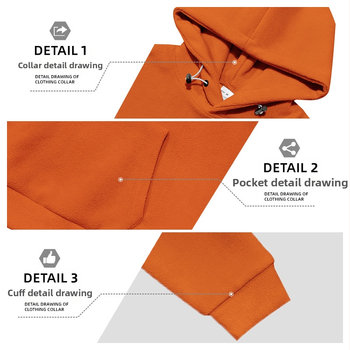 2025 Amazon Европейски и американски мъжки моден суитчър с качулка от полар, удебелен, ежедневен спортен, презграничен, бродиран