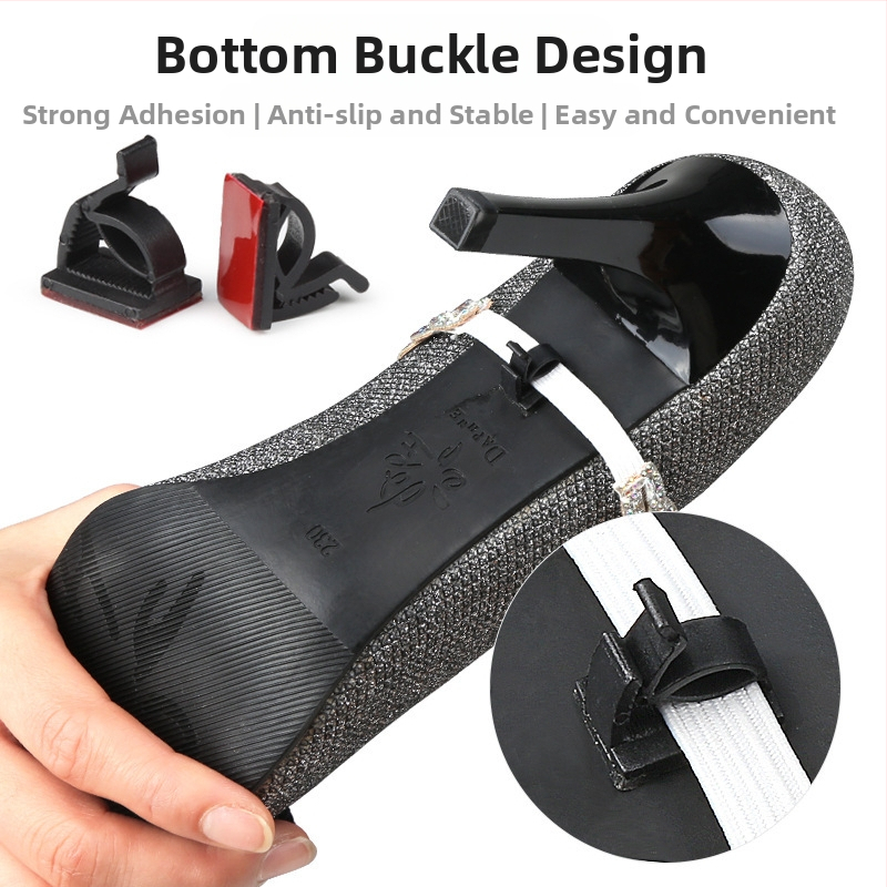 Обувки на висок ток с връзки против падане, ластици, декорации за тренировка, обувки без падащи пети, катарами без монтаж, фиксирани връзки за обувки