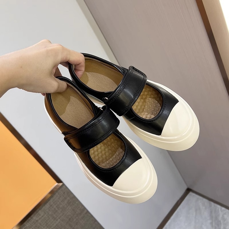 Kiváló minőségű vászoncipő, francia Mary Jane retró, vastag talpú, sokoldalú, valódi bőr, fehér női cipők, nyári tépőzáras