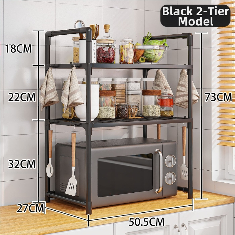 Двуслойна кухня с парапет, кука за подправки, стойка за микровълнова фурна, разширена, удебелена стойка за съхранение на машина за хляб