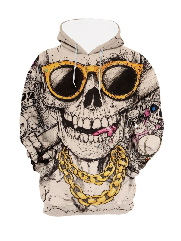 Divatos kapucnis pulóver, kreatív szamurájmintás, hétköznapi, normál kiadás, hosszú ujjú, állatmintás páros ruházat