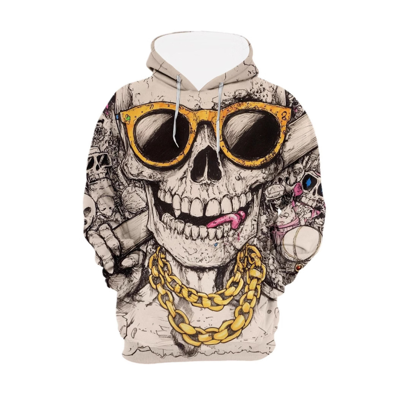 Divatos kapucnis pulóver, kreatív szamurájmintás, hétköznapi, normál kiadás, hosszú ujjú, állatmintás páros ruházat