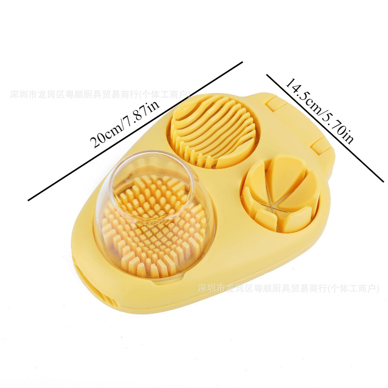 Tarpvalstybinis kiaušinių žiedlapių pjaustytuvas, išgalvotas kiaušinių pjaustytuvas, trys viename kiaušinių pjaustyklė, kiaušinių pjaustymo įrankis