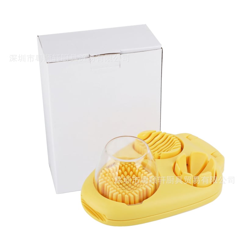 Tarpvalstybinis kiaušinių žiedlapių pjaustytuvas, išgalvotas kiaušinių pjaustytuvas, trys viename kiaušinių pjaustyklė, kiaušinių pjaustymo įrankis