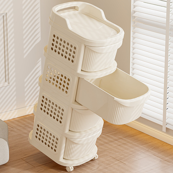 Telepítésmentes kocsi Többrétegű fiókos tárolóállvány Snack tárolóállvány Bébitermékek mozgatható tárolóállvány