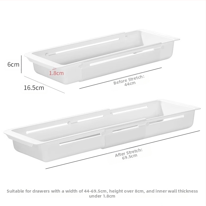 Konyhai fiókos rekesz, visszahúzható doboz, visszahúzható függő válaszfal-szervező doboz, evőpálcika, kanál, kozmetikumok, irodai tárolóállvány