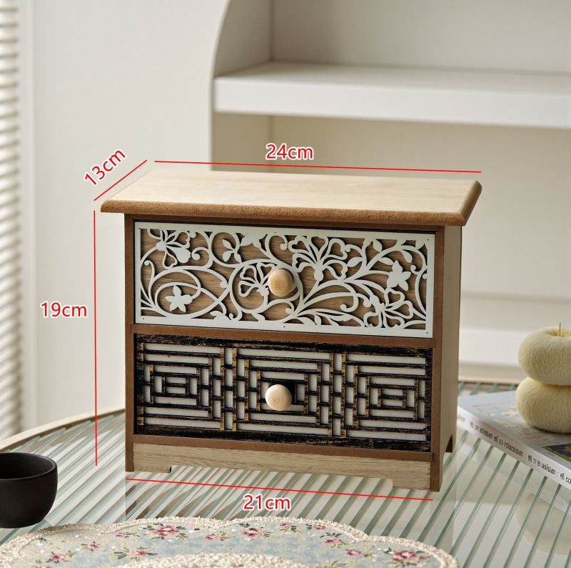 Puidust majapidamisretro nikerdatud väljalõikega lauaarvuti hoiukapp sahtlitüüpi mitmekihiline hoiustamine tolmukindel täispuidust hoiukapp