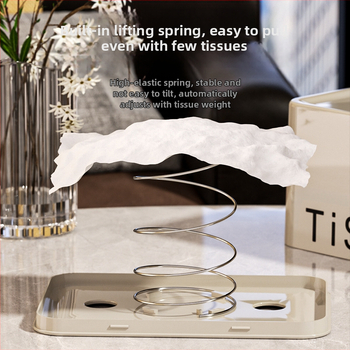 „Ins Style“ spyruoklinė servetėlių dėžutė svetainei, miegamajam, sustiprinta sustorinta, apsauganti nuo kritimo servetėlių dėžutė, lengva, prabangi, paprasto stiliaus, ištraukimo popierinė dėžutė