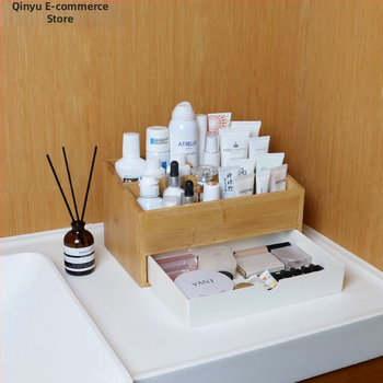 Επιτραπέζιο κουτί αποθήκευσης καλλυντικών από μπαμπού με διαχωριστικό, κοσμήματα, σχοινί αρωματοθεραπείας, κουτί αποθήκευσης για μικρά αντικείμενα, περιποίηση δέρματος