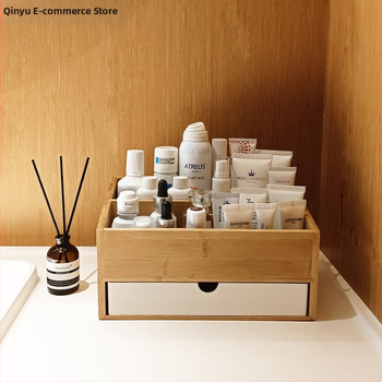 Επιτραπέζιο κουτί αποθήκευσης καλλυντικών από μπαμπού με διαχωριστικό, κοσμήματα, σχοινί αρωματοθεραπείας, κουτί αποθήκευσης για μικρά αντικείμενα, περιποίηση δέρματος