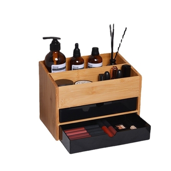 Επιτραπέζιο κουτί αποθήκευσης καλλυντικών από μπαμπού με διαχωριστικό, κοσμήματα, σχοινί αρωματοθεραπείας, κουτί αποθήκευσης για μικρά αντικείμενα, περιποίηση δέρματος